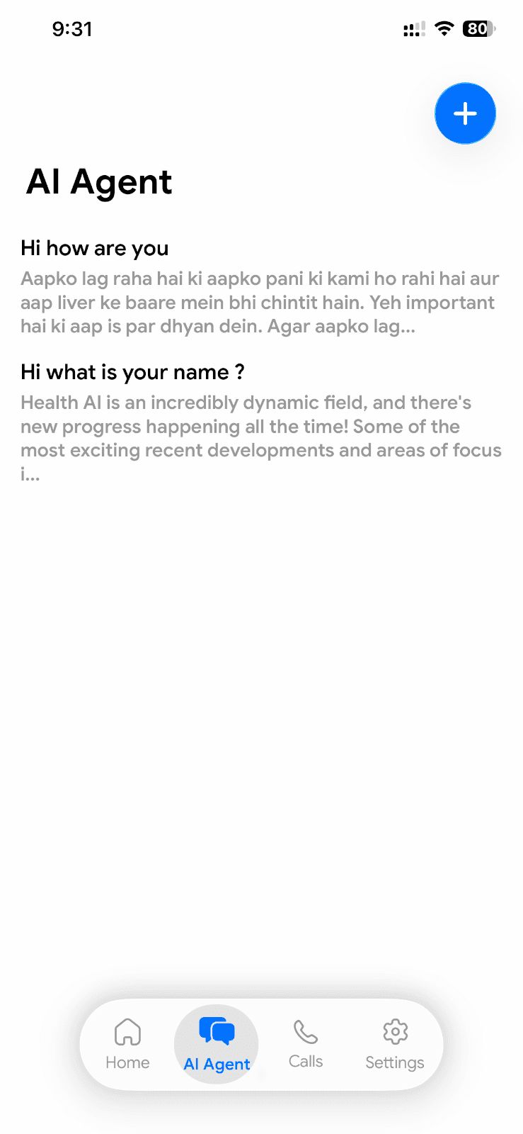 Current Doctor Buddy AI Agent conversation list